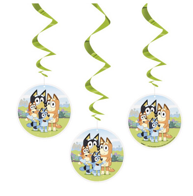 Bluey 26 Hanging Swirl Decorations  3ct&quot;