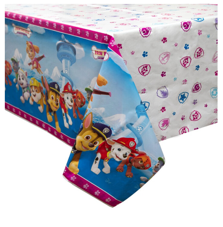 Paw Patrol Girl Rectangular Plastic Table Cover  54 x 84&quot;