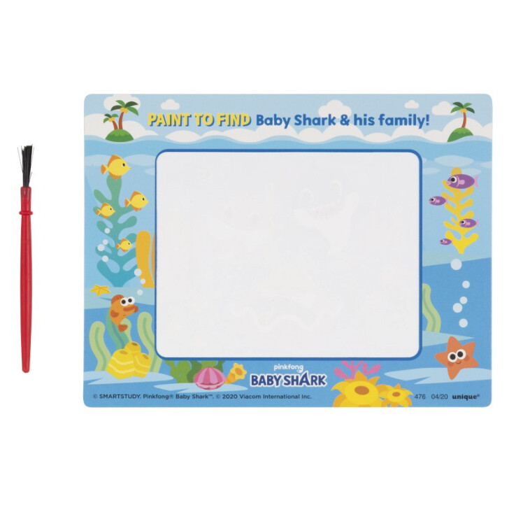 Baby Shark Magic Watercolor Paint Cards w/ Brushes  4ct