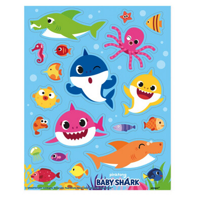 Baby Shark Sticker Sheets  4ct