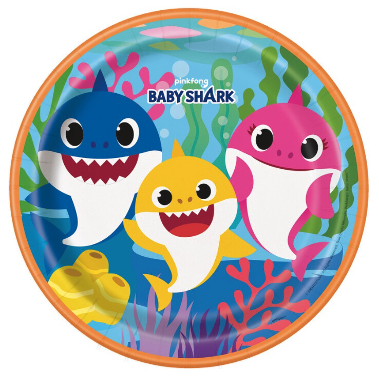 Baby Shark Round 9 Dinner Plates  8ct&quot;