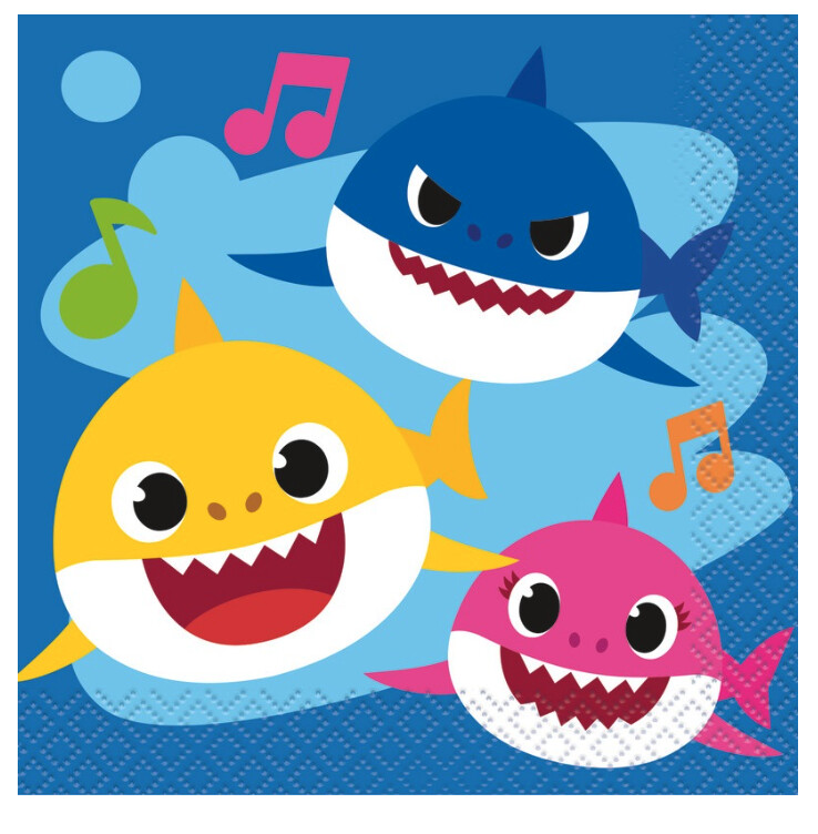 Baby Shark Beverage Napkins  16ct