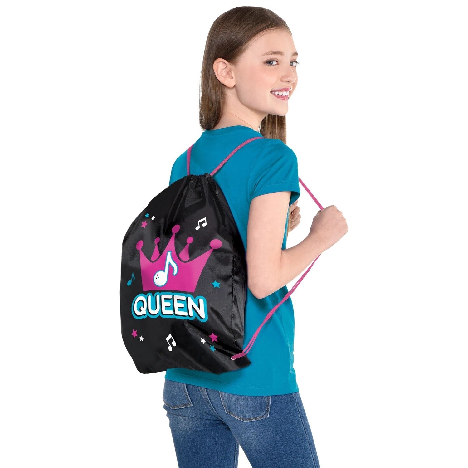 Internet Famous Queen Polyester Drawstring Backpacks, 4ct