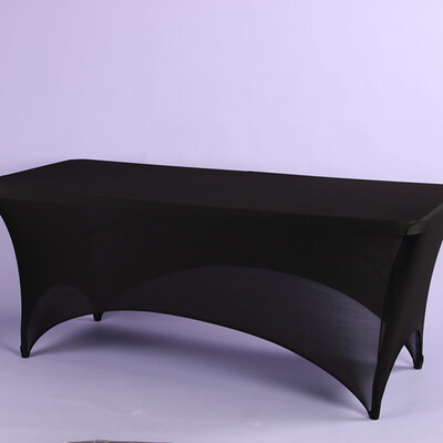 SPANDEX 8&#39; RECTANGLE TABLE COVER, 1 PC/BAG, Color: BLACK