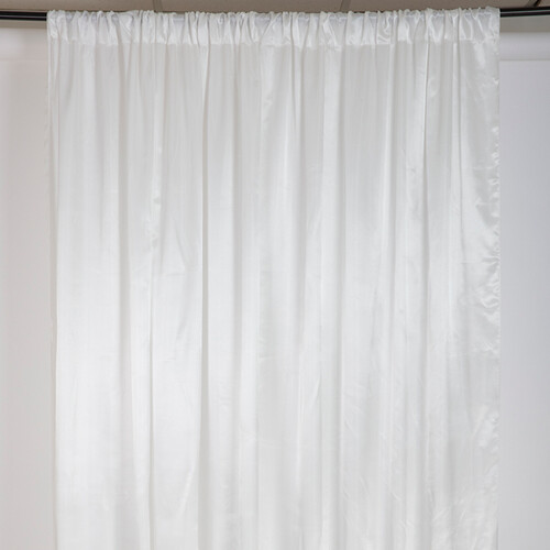 BACKDROP CURTAIN SATIN 10ft x 10ft, 1 PCS PACK, Color: WHITE