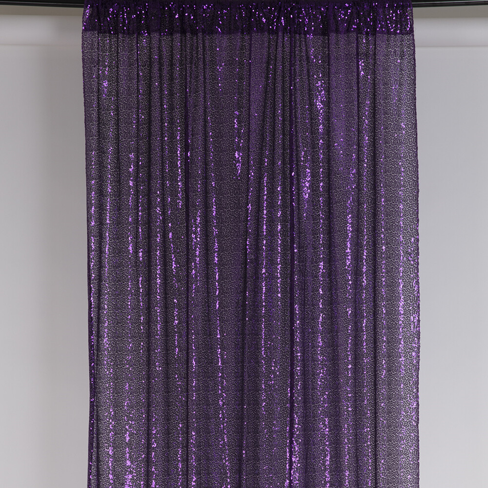 SEQUIN  BACKDROP CURTAIN 5&#39; Wx 10&#39; H , 1 PCS/PACK, Color: PURPLE