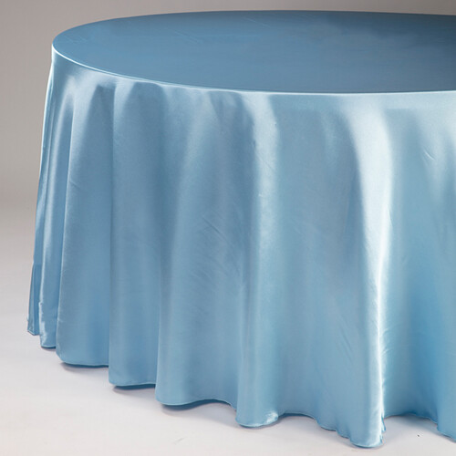 120&quot; ROUND SATIN TABLECLOTH, 1 PC/PACK, Color: LT BLUE