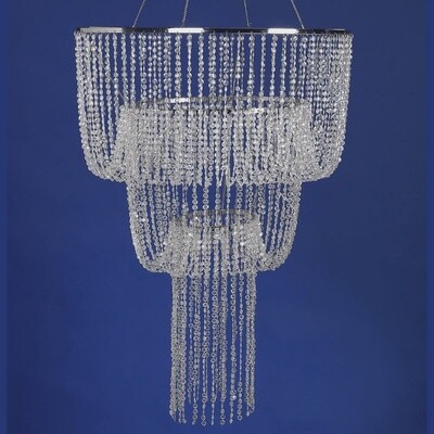 CASCADE ACRYLIC CHANDELIER, 33″Hx23.75″D, 1PC/BAG
