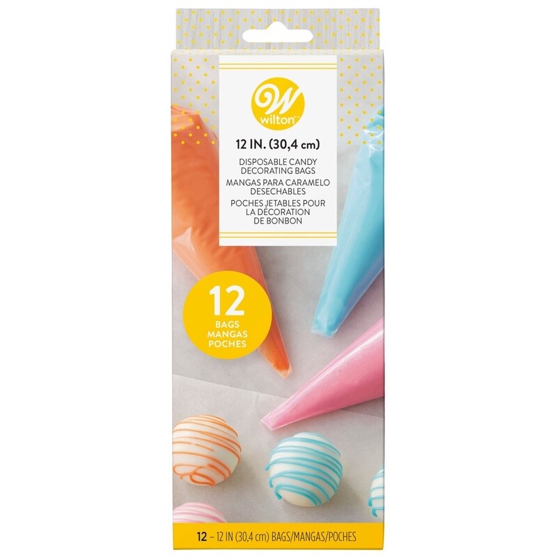 Disposable Candy Piping Bags, 12-Count