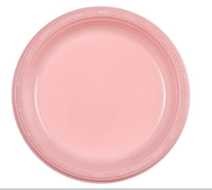 PLASTIC PLATES 10IN 50CT, Color: PINK