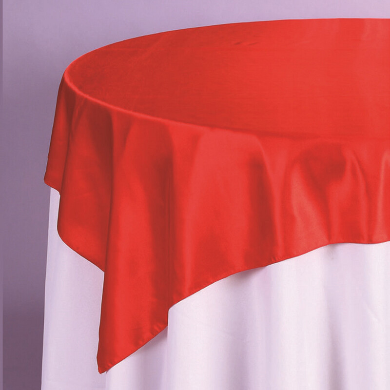 72&quot; x 72&quot; SATIN FABRIC TABLE OVERLAY, 1 PC/PACK