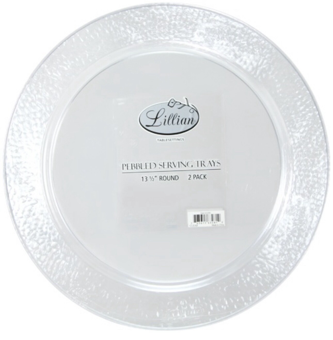 Clear 13.5” pebbled trays 2ct