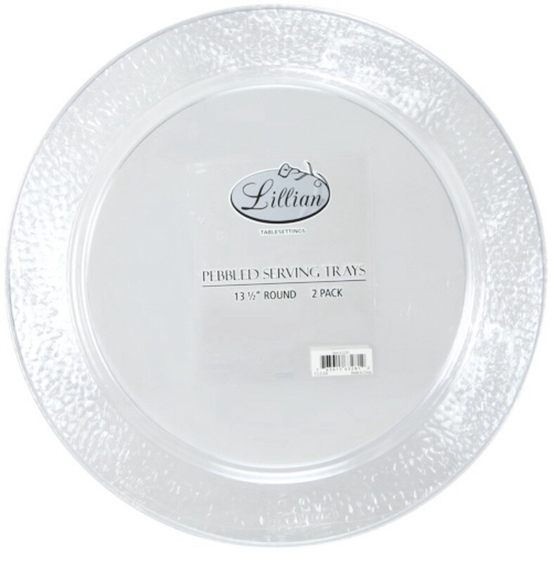 Clear 13.5” pebbled trays 2ct
