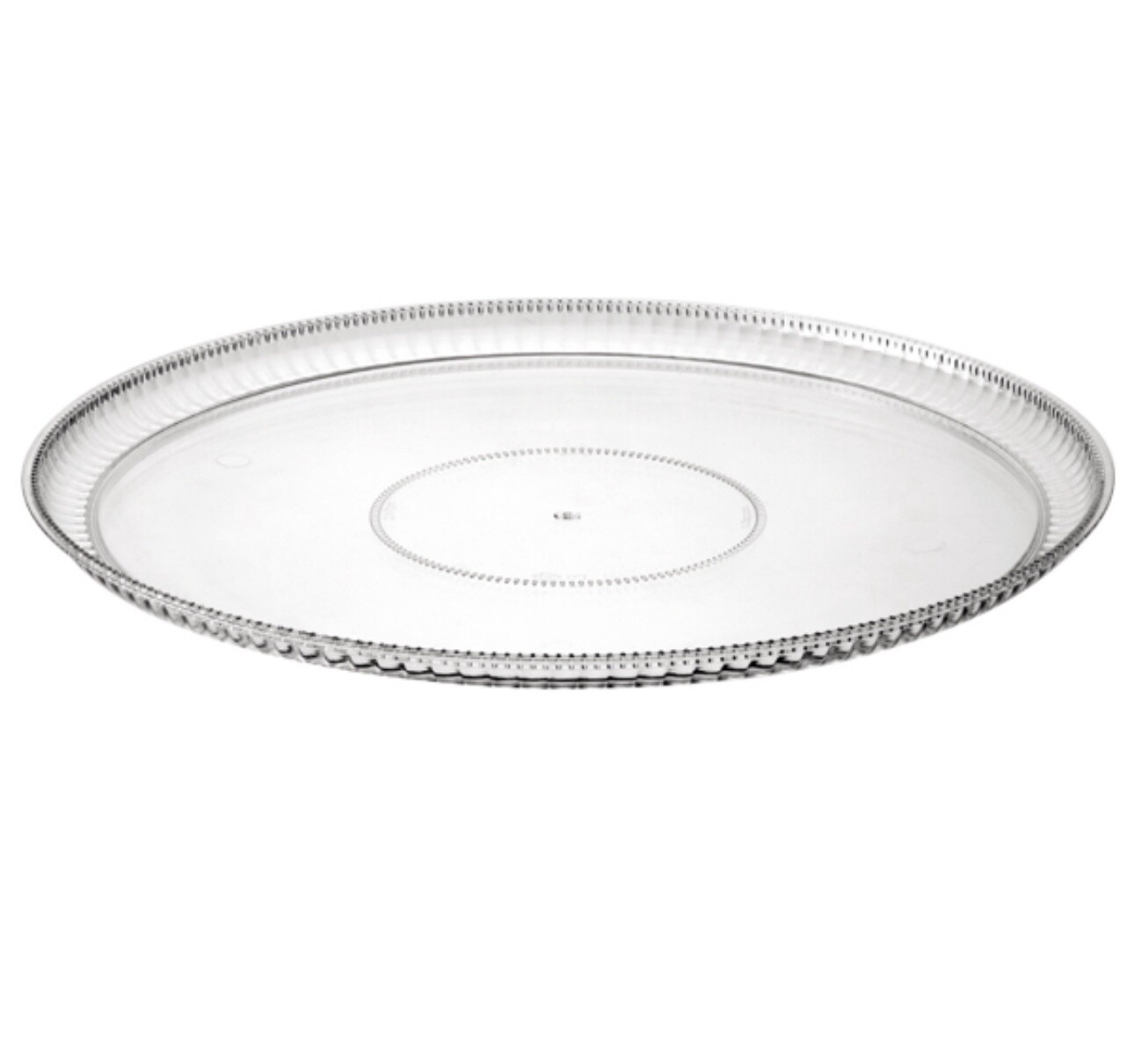 12” clear round ridged tray