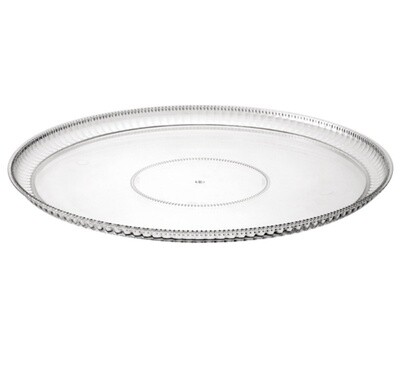 12” clear round ridged tray