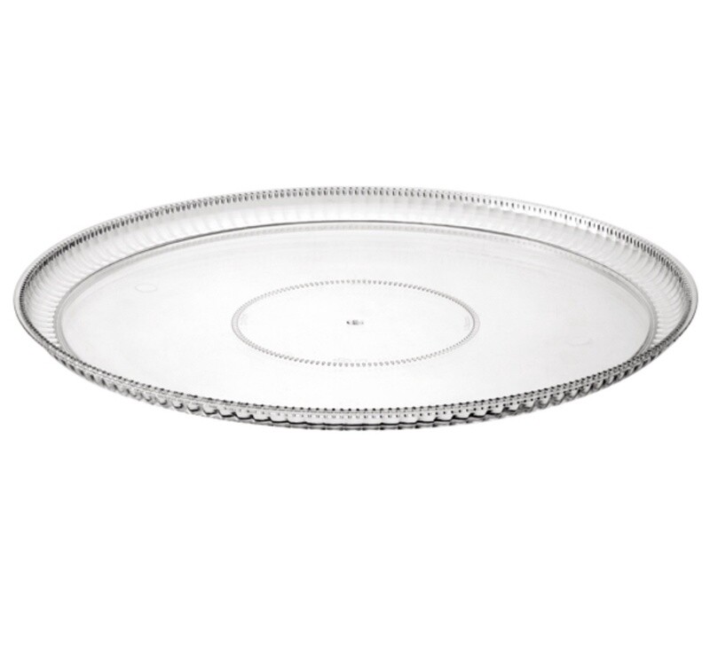12” clear round ridged tray