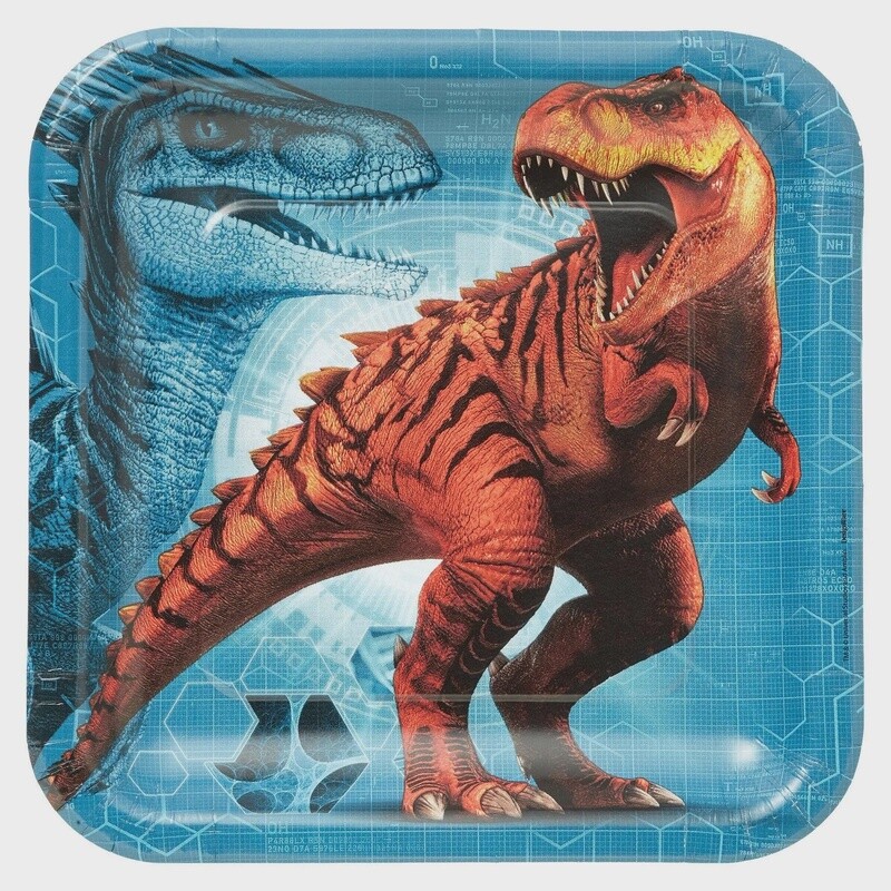 Jurassic World 9” square plates 8ct