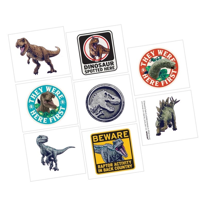 Jurassic World Into the Wild Tattoos 8PCS