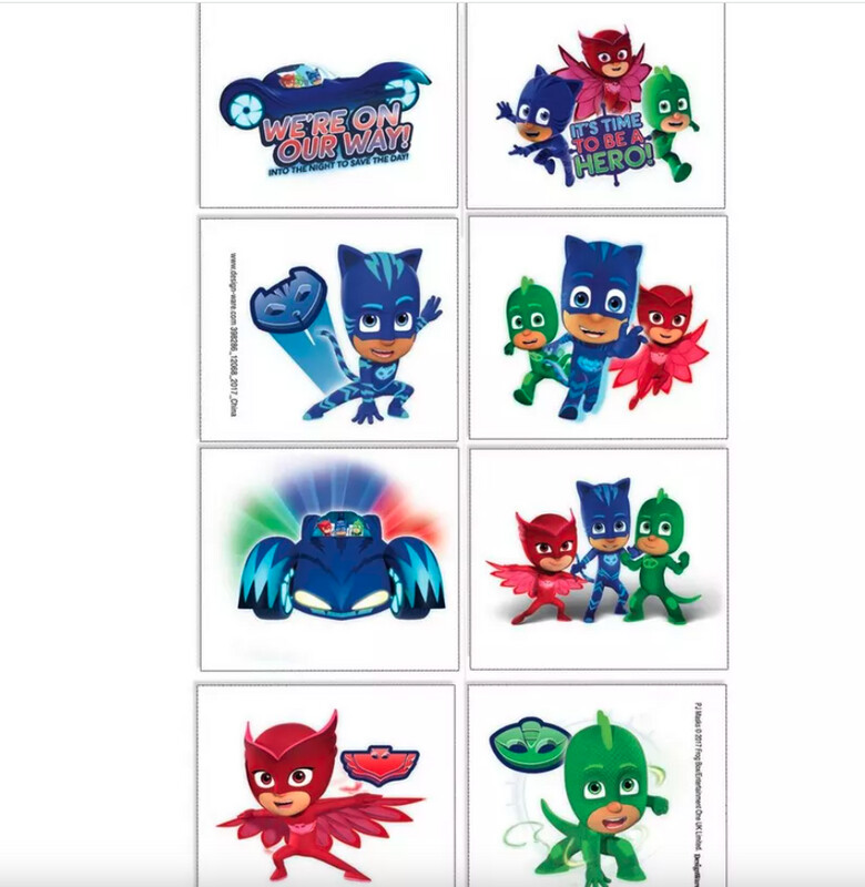 Pj mask tattoos 8pc