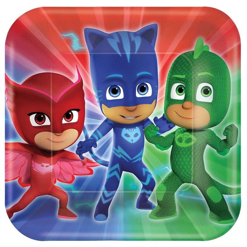 Pj mask square 9” plates 8ct