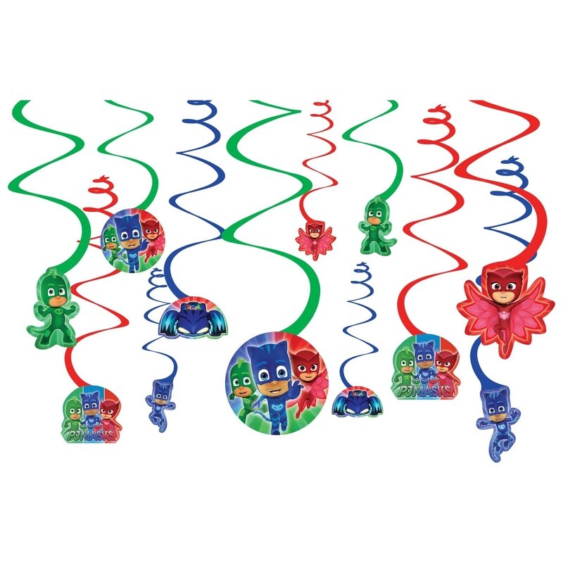 Pj mask swril decorations 12pcs