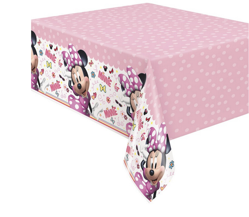 Disney Iconic Minnie Mouse Rectangular Plastic Table Cover  54 x 84&quot;