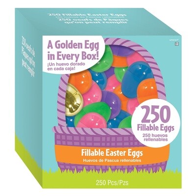 Multi-Colored Fillable Easter Eggs, 250ct
