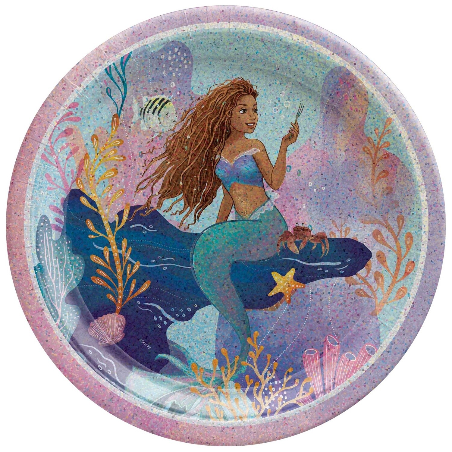 The little mermaid 9” dinner plates prismatic 8ct