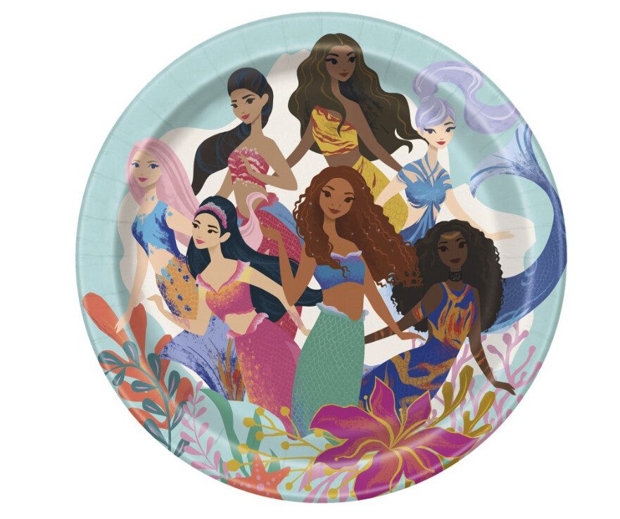 The little mermaid dessert plates 7” 8ct