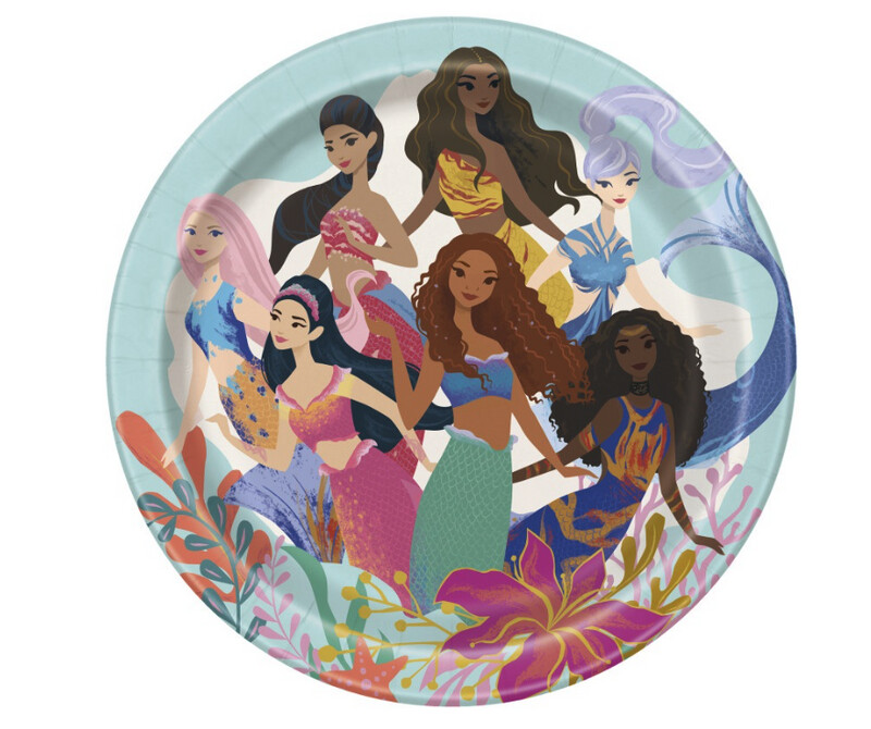 The little mermaid dessert plates 7” 8ct