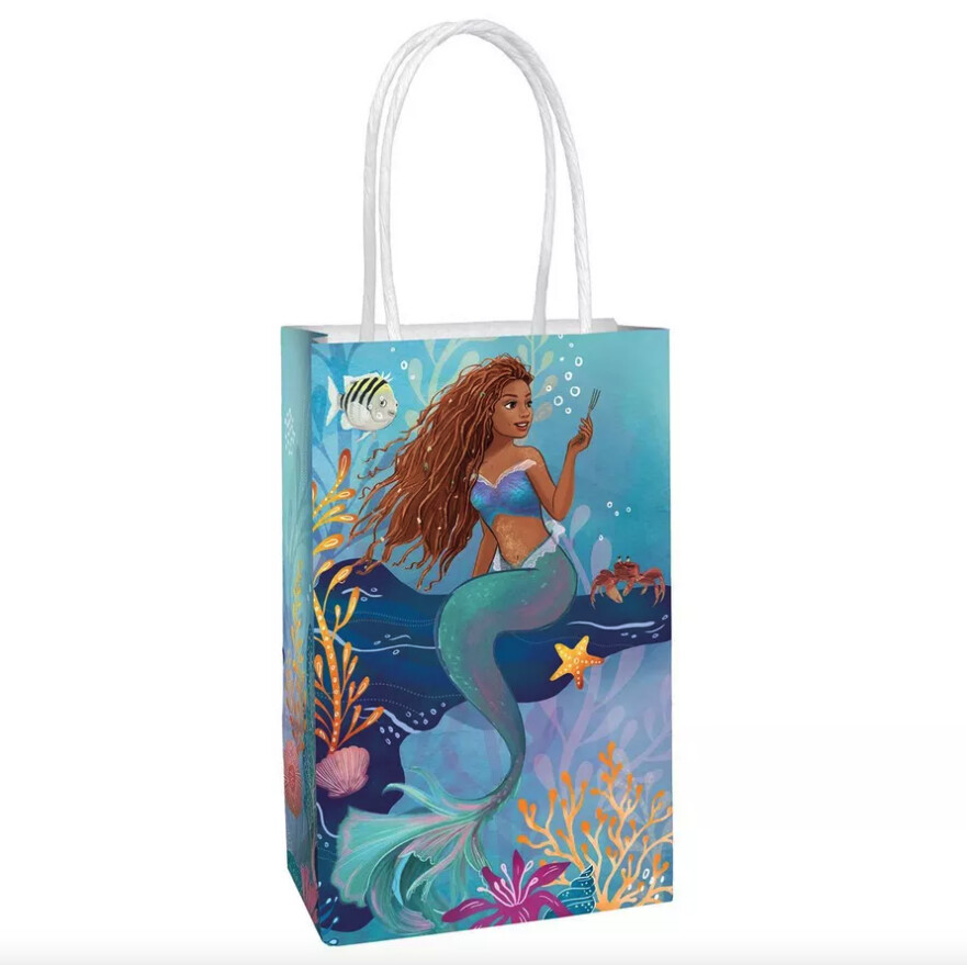 The Little Mermaid Paper Favor Bags, 5.25in x 8.25in, 8ct - Movie 2023