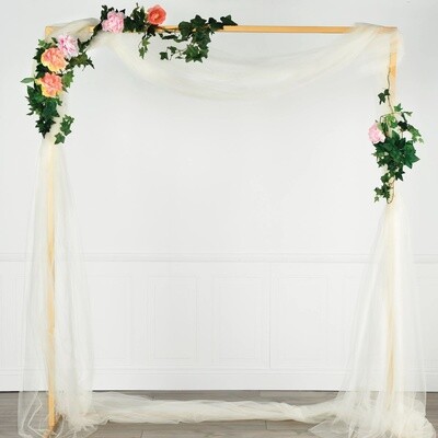 Gold Metal Wedding Arch, 6ft x 7ft