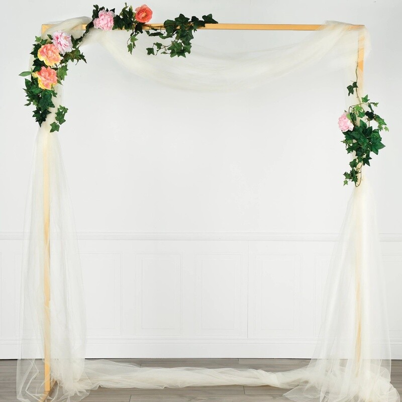 Gold Metal Wedding Arch, 6ft x 7ft