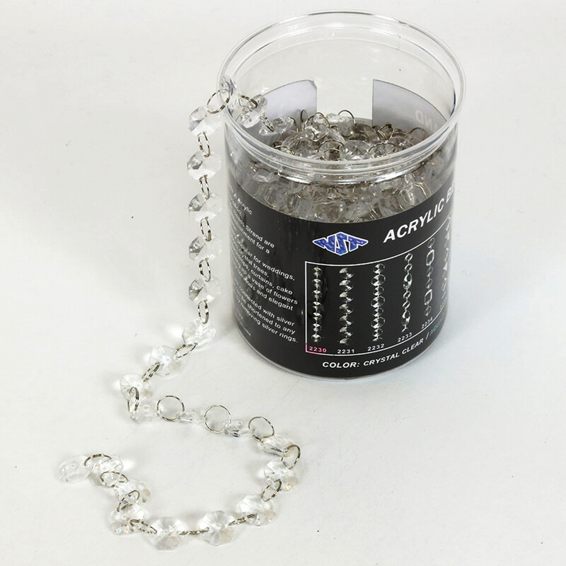14MM OCTAGON ACRYLIC STRAND, 12 YDS/PVC BOX