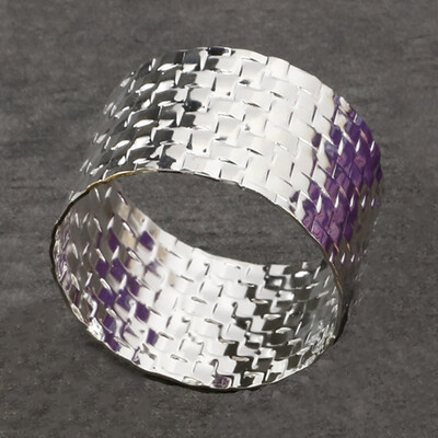 METAL WEAVE NAPKIN RING, 6 PCS/PVC BOX