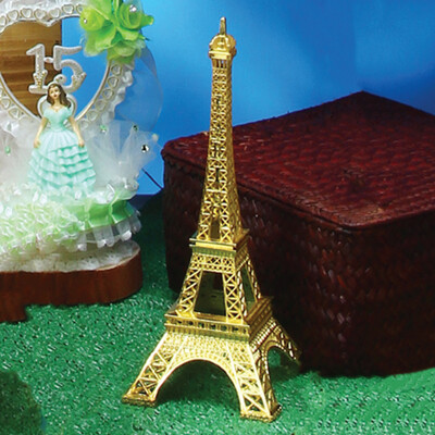 10&quot; METAL EIFFEL TOWER, 1PC/BOX, Colour: Gold