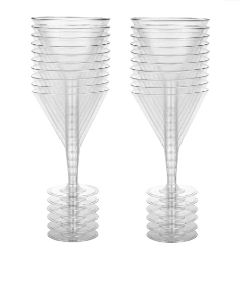 20ct Clear PLASTIC CUPS, SIZE &amp; VARIETY: 7oz Martini