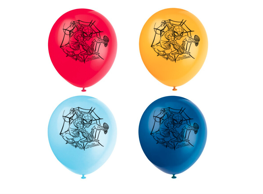 Spider-Man 12 Latex Balloons 8ct&quot;