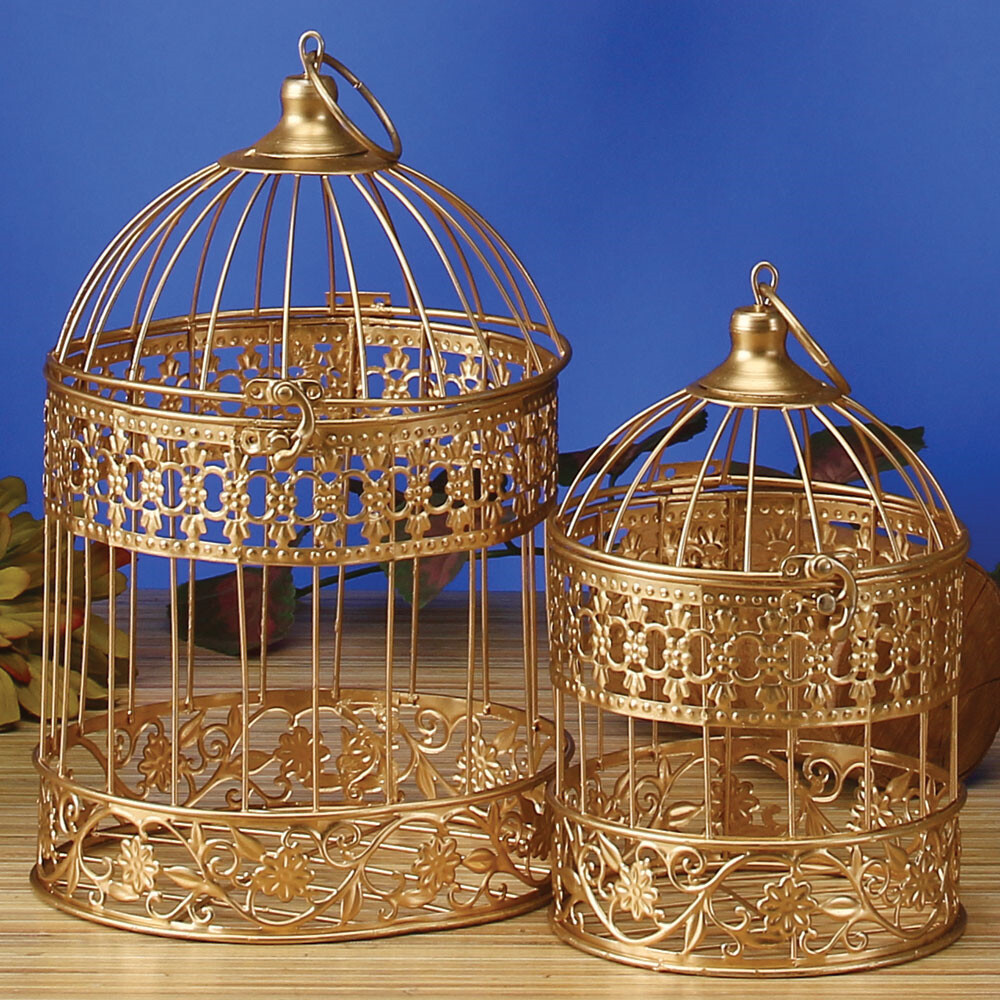 M. WIRE BIRD CAGES, S/2,6&quot;Dx9&quot;H,7.5&quot;Dx13&quot;H, 1SET/BAG
