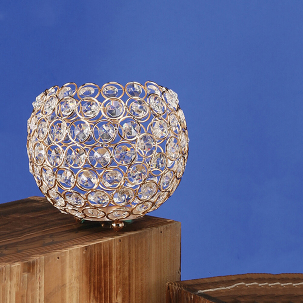 CRYSTAL BALL CENTERPIECE, M, 6&quot;D, 1 PC/B. BAG,, Colour: Gold