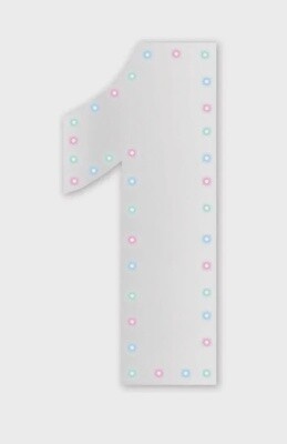 White Led Stand-up Number 24 inch Multicolor