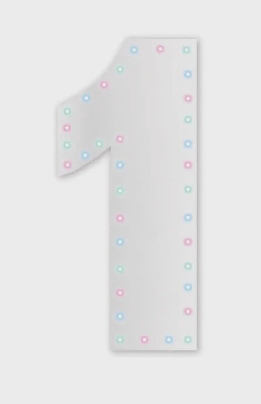 White Led Stand-up Number 24 inch Multicolor
