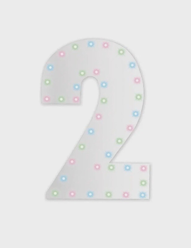 White Led Stand-up Number 24 inch Multicolor