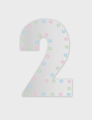 White Led Stand-up Number 24 inch Multicolor