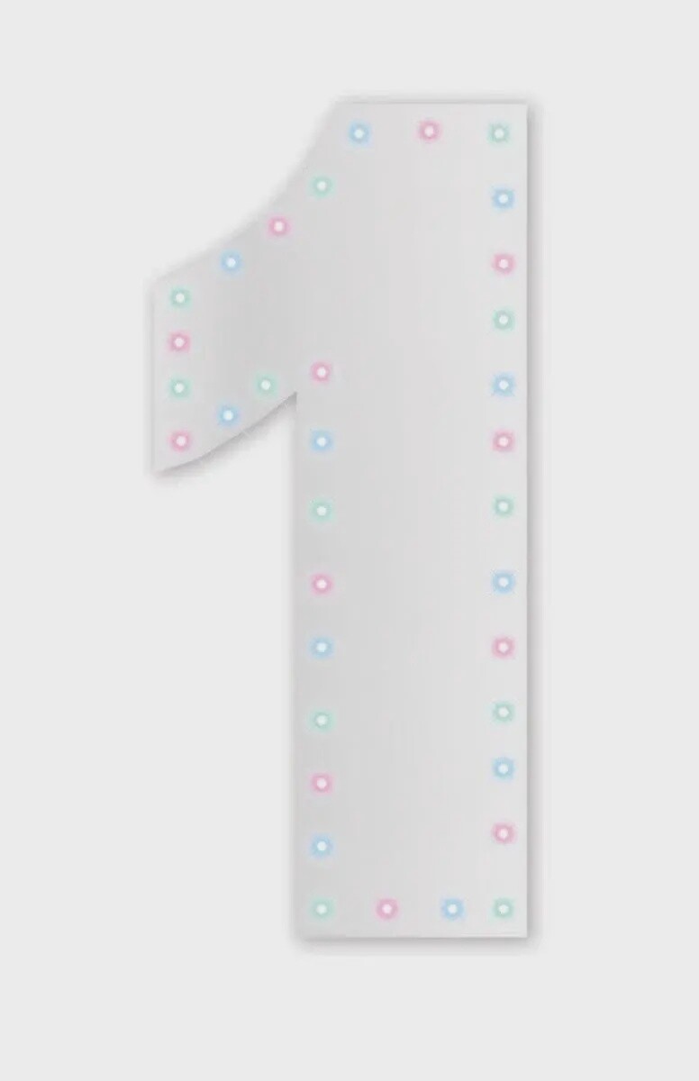 White Led Stand-up Number 24 inch Multicolor, NUMBERS: 1
