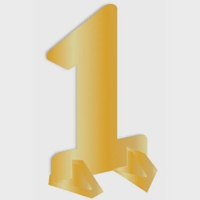 Gold metallic stand up number 24” H