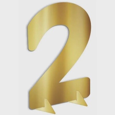 Gold metallic stand up number 24” H