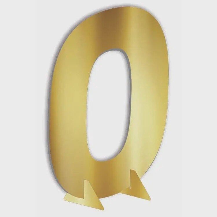Gold metallic stand up number 24” H, NUMBERS: 0
