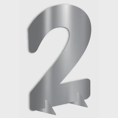 Silver metallic stand-Up Number 24”