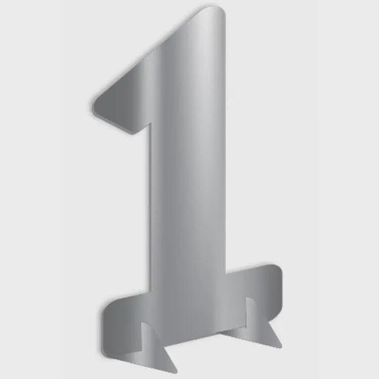 Silver metallic stand-Up Number 24”